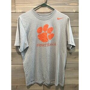 CLEMSON UNIVERSITY TIGERS FOOTBALL NIKE  DRI-FIT GRAY MEN'S S T-SHIRT SMALL